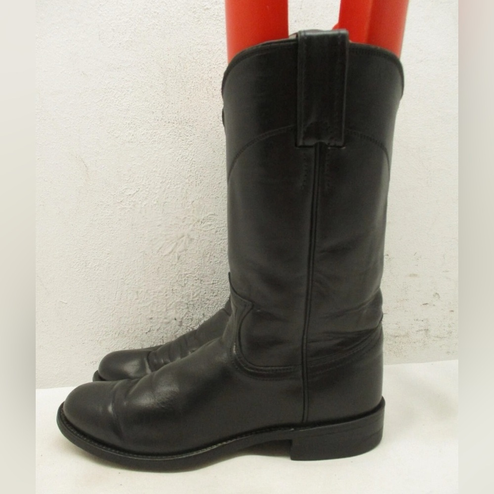 Justin Black leather western roper boots size women’s 4.5B
